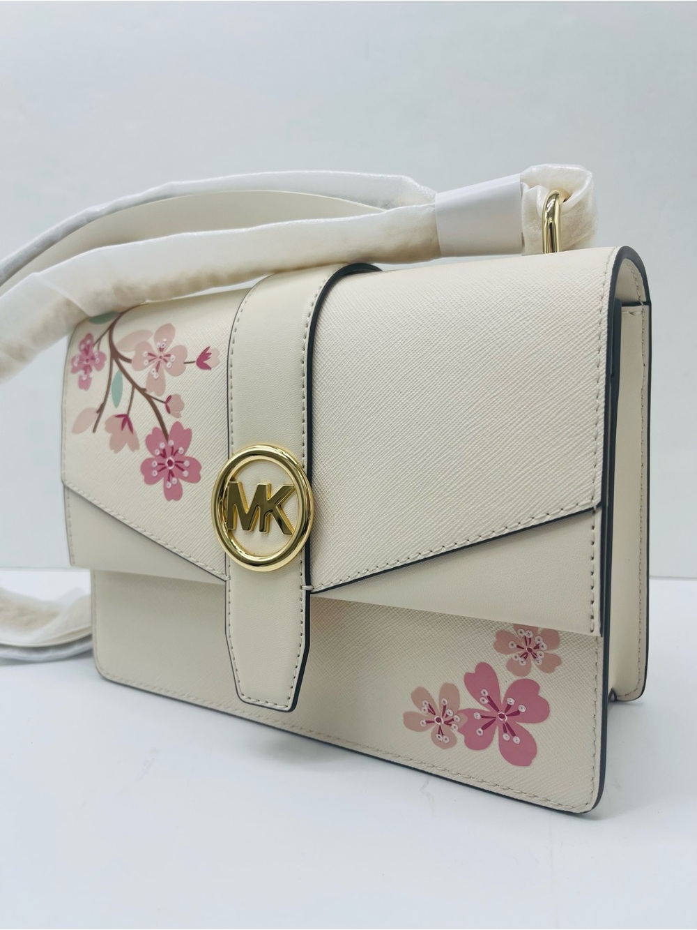 MICHAEL KORS Greenwich Small Embellished Crossbody Bag
Light Cream Multi 
NWT - Picture 12 of 16